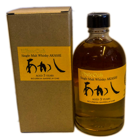 White Oak Akashi Single Malt Whisky Bourbon Cask 3 Year Old  500ml 50% ABV